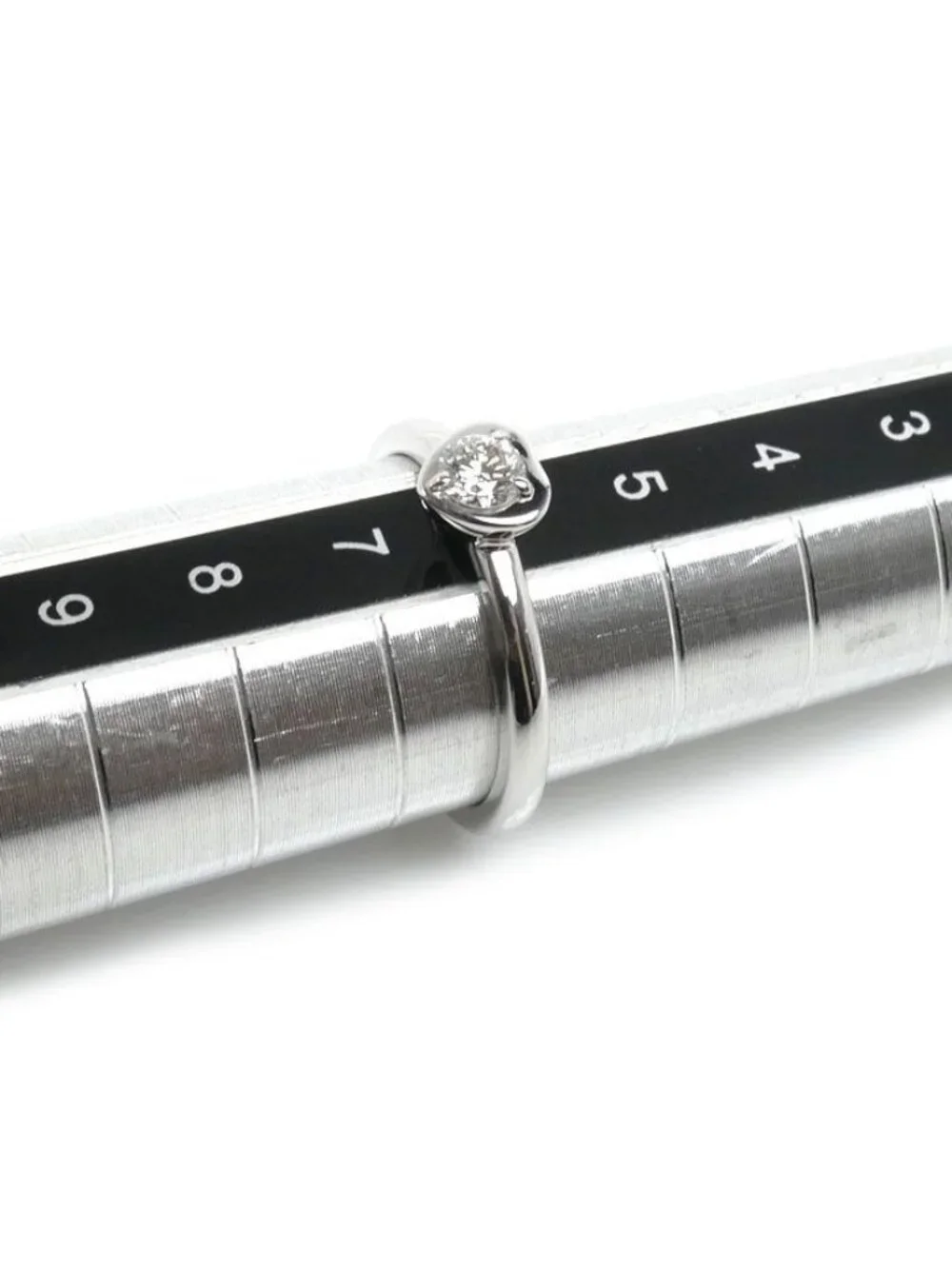 Cartier 18k White Gold Diamant Leger Damour Heart Ring Diamond 46 Vintage
